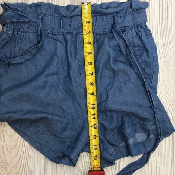 Thread & Supply High Waisted Blue Tie Shorts - Picture 8 of 8